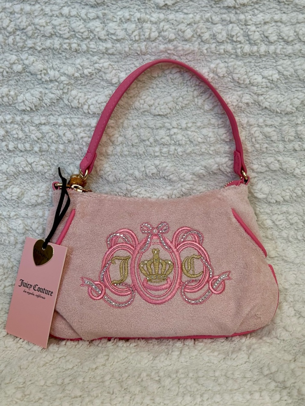 Juicy Couture Lover’s Club Pink Diamond Small Handbag Purse or Wristlet Y2K NWT
